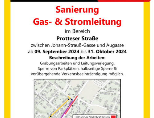 Halbseitige Sperre der Protteser Straße | 9. September bis 31. Oktober