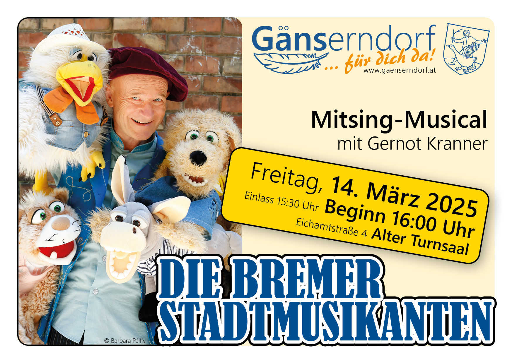 Kinder-Mitsing-Musical "Die Bremer Stadtmusikanten"